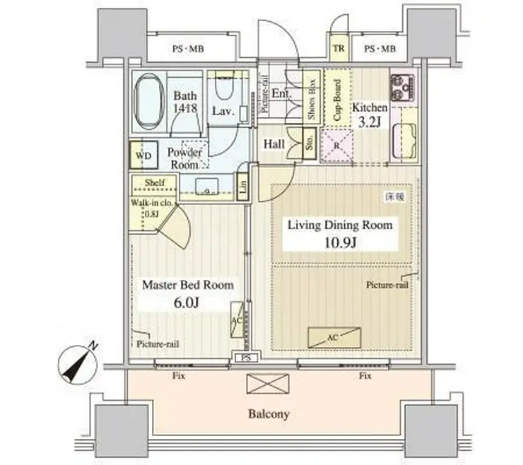 パークコート千代田富士見ザタワー 11階階 間取り