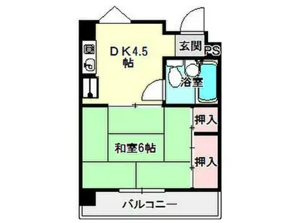 キャッスルミニ松園(1DK/4階)の間取り写真