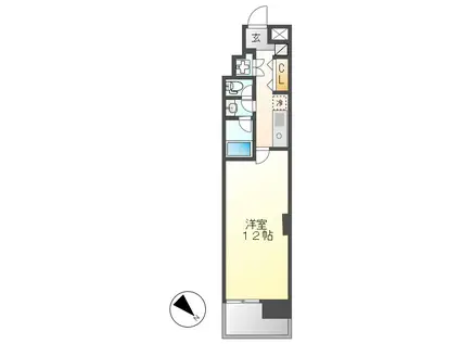 CASAα名駅南(1K/6階)の間取り写真