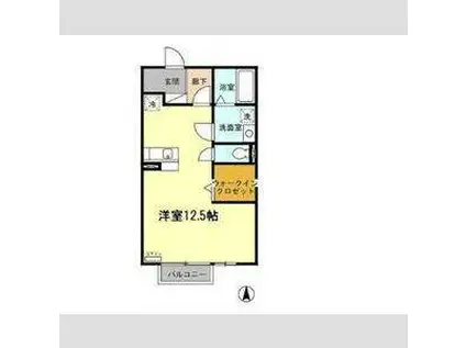 リビングタウン小倉町(1K/1階)の間取り写真