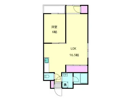 ヴィアーレ伏見台(1LDK/3階)の間取り写真