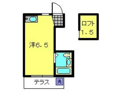 ベルポアン新丸子(ワンルーム/1階)の間取り写真