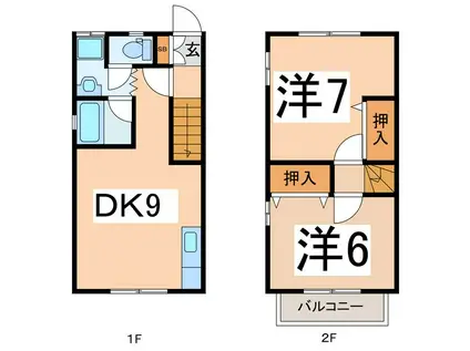 メゾンフォレストA(2DK/1階)の間取り写真
