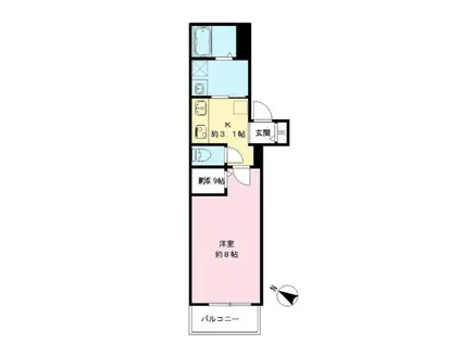 LUMORA玉南 玉南ビル(1K/3階)の間取り写真