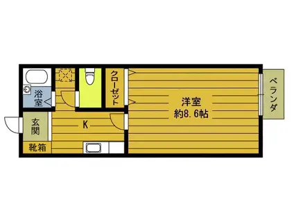 アーバン宮司I(1K/1階)の間取り写真