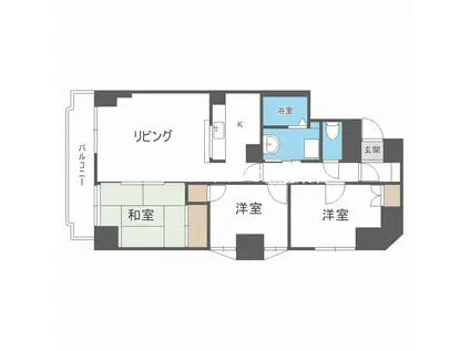 VESTLIFETAKAKUWA(3LDK/8階)の間取り写真