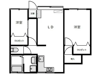 本牧町1-279アパート(2LDK/1階)の間取り写真