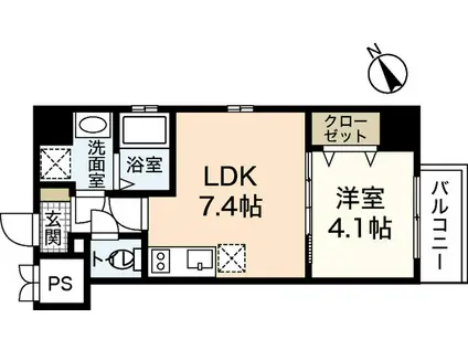 KATAYAMABLD24(1LDK/6階)の間取り写真