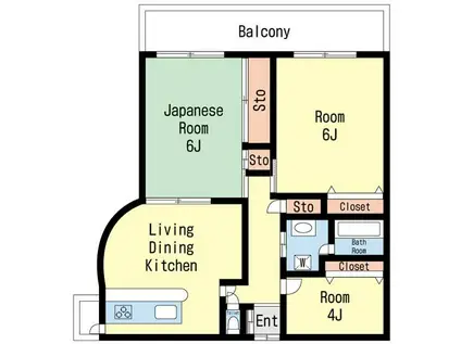 フラワーヒル(3LDK/2階)の間取り写真