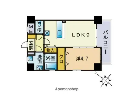 クレインケープII(1LDK/2階)の間取り写真