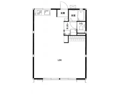 シティハイム花水(ワンルーム/1階)の間取り写真