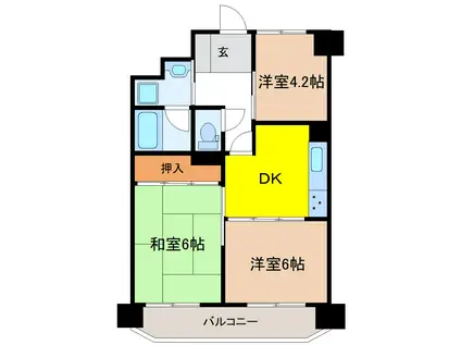 ライオンズマンション福田町(3K/5階)の間取り写真