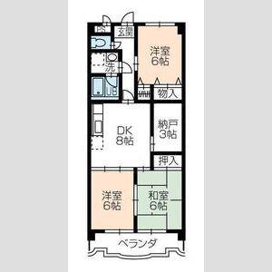 杉浦マンション(3SDK/3階)の間取り写真