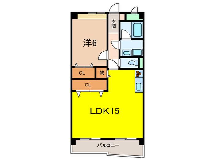 エスペラール御影(1LDK/3階)の間取り写真