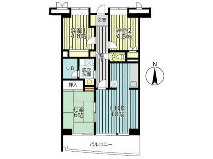 カーザ・フォレスタ(3LDK/1階)の間取り写真