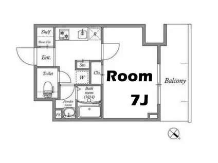 GENOVIA神戸湊川公園(1K/12階)の間取り写真