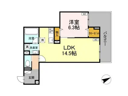 D-RESIDENCE稲城(1LDK/2階)の間取り写真