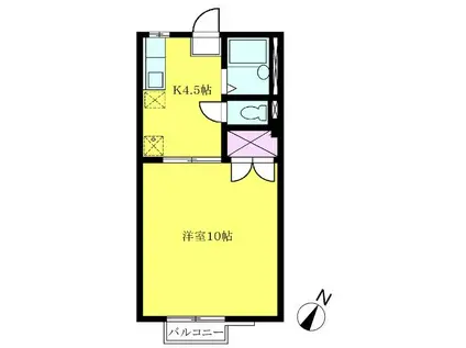 ビバリーハウス千歳台A棟(1K/2階)の間取り写真