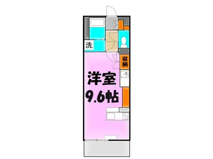 ハピネスルームNO12(ワンルーム/3階)の間取り写真