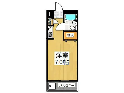 ロイヤルカイザー(ワンルーム/3階)の間取り写真