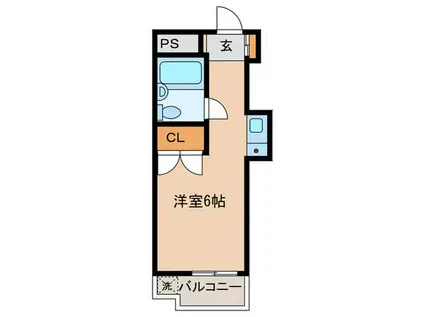 ハイム中原PARTI(ワンルーム/1階)の間取り写真