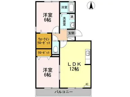 ビッグベアハイツII(2LDK/3階)の間取り写真