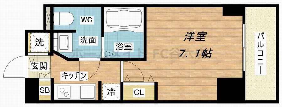 エスライズ御堂筋本町(1K/2階)の間取り写真