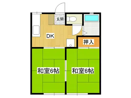 桂コーポ鈴木(2DK/1階)の間取り写真