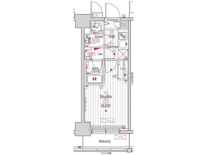 ガーラ・グランディ新丸子(1K/8階)の間取り写真