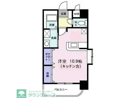 カーサ グランデ(ワンルーム/3階)の間取り写真