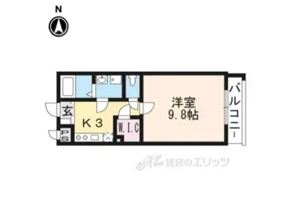 ラッジングハウス蘭Ⅱ(1K/1階)の間取り写真