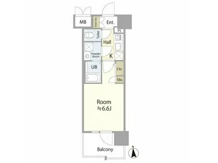 エスリード葵 広小路通(1K/15階)の間取り写真