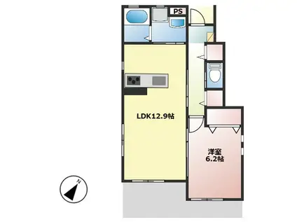 Nコーポ(1LDK/1階)の間取り写真