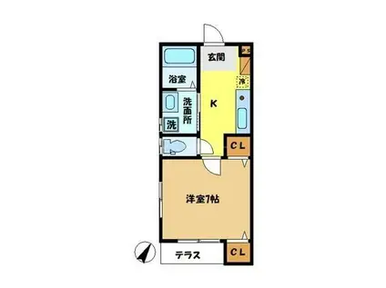 NARANCIA(1K/1階)の間取り写真