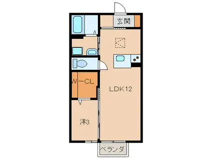 パインズコートII(1LDK/1階)の間取り写真