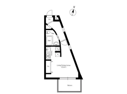 ラグジュアリーアパートメント森下(ワンルーム/2階)の間取り写真