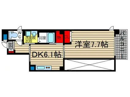 W・O・B阿波座(1DK/3階)の間取り写真