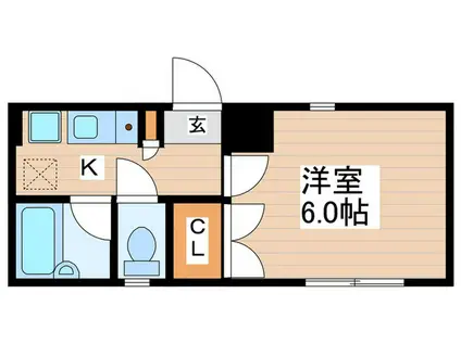 ホープシャイン(1K/1階)の間取り写真