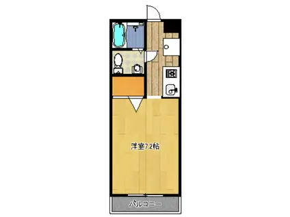 ケイティーズ(ワンルーム/1階)の間取り写真