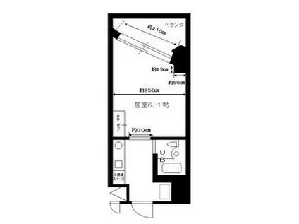 シャンブル72(1K/6階)の間取り写真