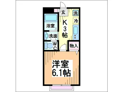 グリーンポート吉祥寺(1K/1階)の間取り写真