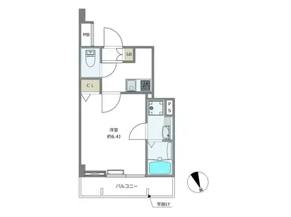 セードル南大井(1K/4階)の間取り写真