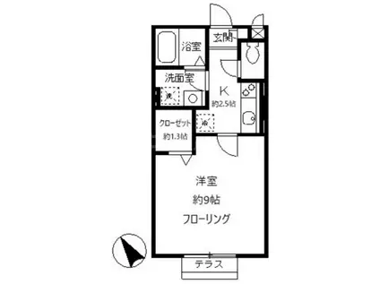 STELLA(1K/1階)の間取り写真