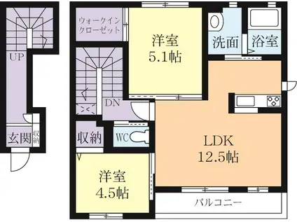サニーコート(2LDK/2階)の間取り写真