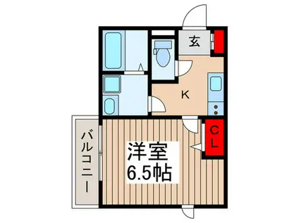 J-MAISON北浦和(1K/1階)の間取り写真