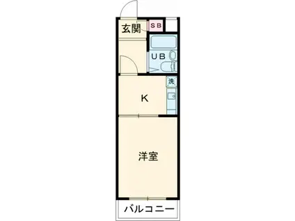 セザールヒルサイド青梅(1K/2階)の間取り写真