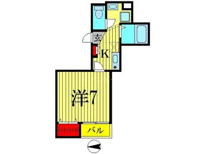 エイペクス ガーデン(1K/6階)の間取り写真