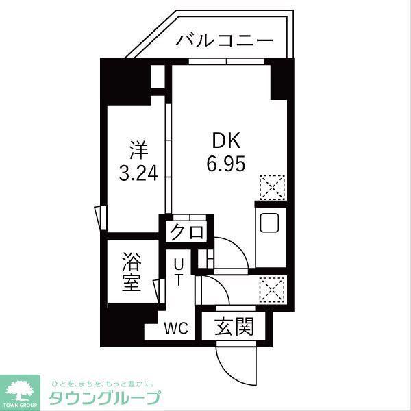 TRADIS森下(1DK/7階)の間取り写真
