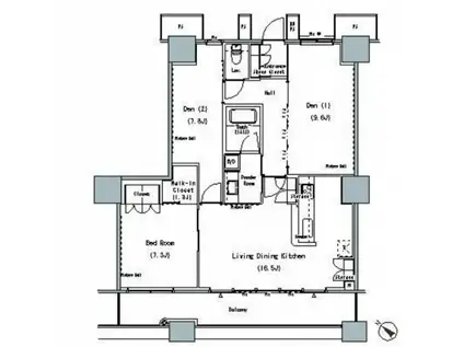 THE TOKYO TOWERS MIDTOWER(1SLDK/4階)の間取り写真