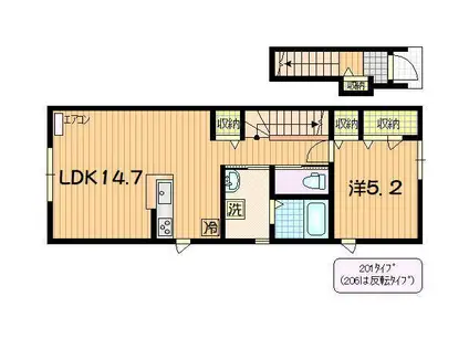 URBANNEST(1LDK/2階)の間取り写真